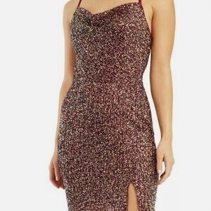 BCX Glittering Mini Dress in Pomegranate!
